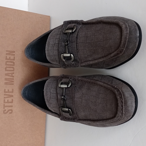 BRAND NEW STEVE MADDEN DONNEL CROC EMBOSSED LEATHER LOAFER - Picture 3 of 16